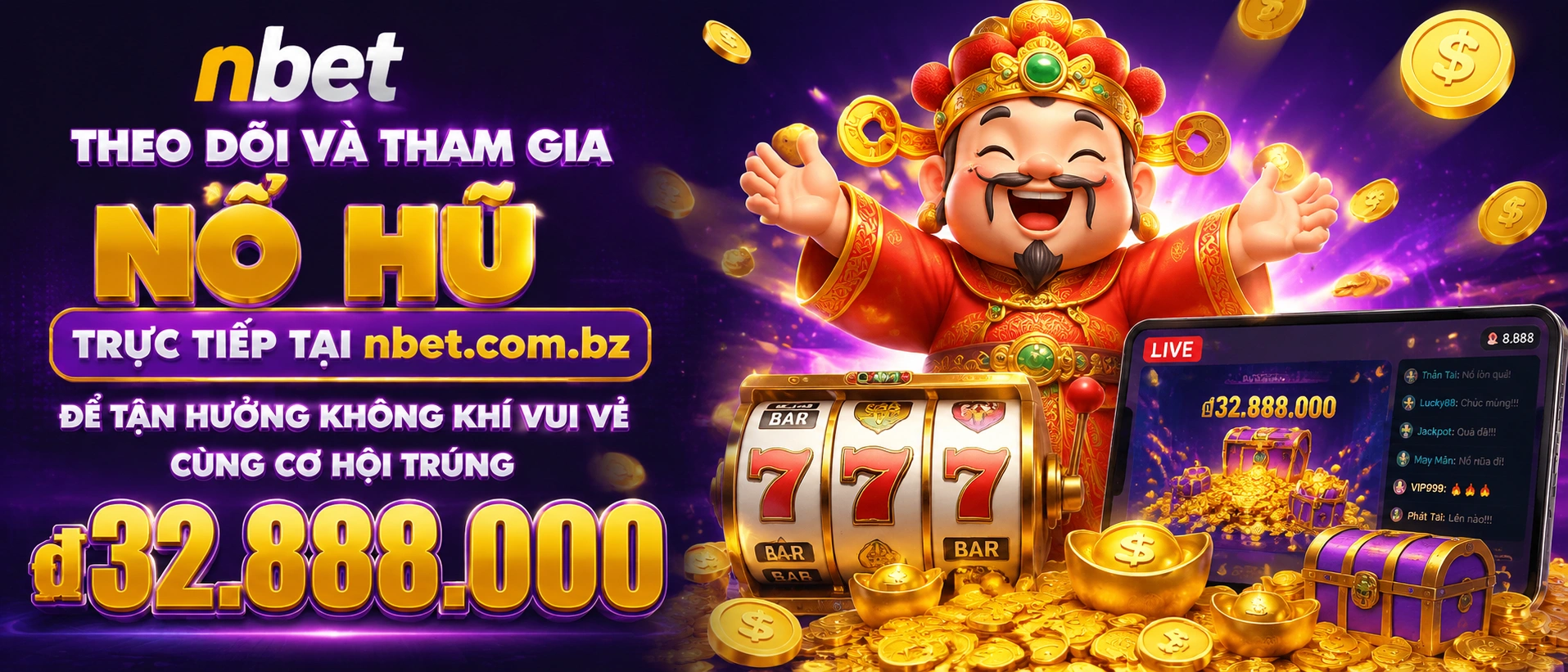 Giao diện khu nBet Nổ Hũ trên màn hình điện thoại